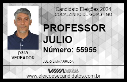 Candidato PROFESSOR JULIO 2024 - COCALZINHO DE GOIÁS - Eleições