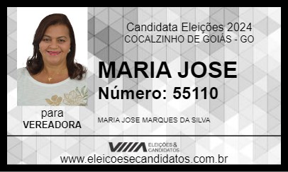 Candidato MARIA JOSE 2024 - COCALZINHO DE GOIÁS - Eleições