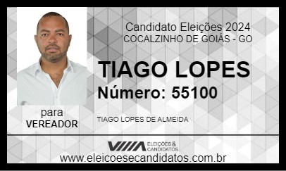 Candidato TIAGO LOPES 2024 - COCALZINHO DE GOIÁS - Eleições