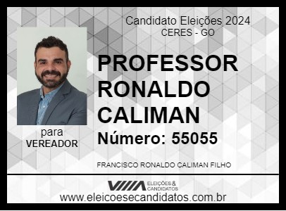 Candidato PROFESSOR RONALDO CALIMAN 2024 - CERES - Eleições