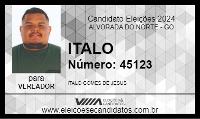 Candidato ITALO 2024 - ALVORADA DO NORTE - Eleições