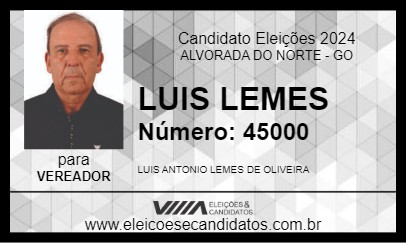 Candidato LUIS LEMES 2024 - ALVORADA DO NORTE - Eleições