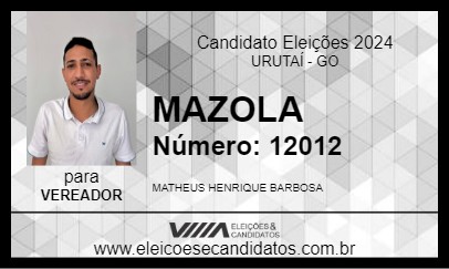 Candidato MAZOLA 2024 - URUTAÍ - Eleições