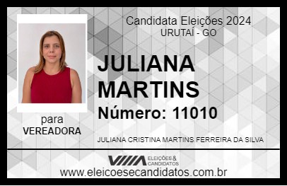 Candidato JULIANA MARTINS 2024 - URUTAÍ - Eleições