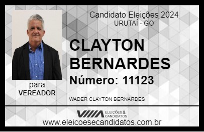 Candidato CLAYTON BERNARDES 2024 - URUTAÍ - Eleições