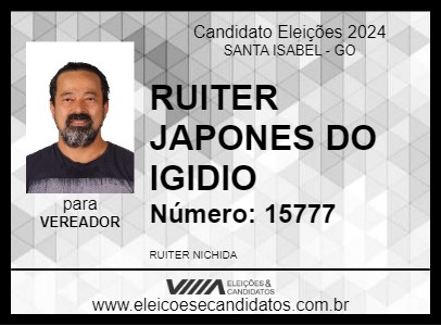 Candidato RUITER JAPONES DO IGIDIO 2024 - SANTA ISABEL - Eleições