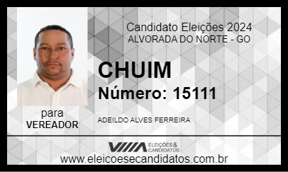 Candidato CHUIM 2024 - ALVORADA DO NORTE - Eleições