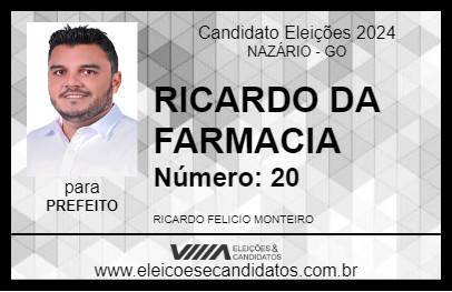 Candidato RICARDO DA FARMACIA 2024 - NAZÁRIO - Eleições