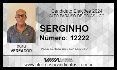 Candidato SERGINHO 2024 - ALTO PARAÍSO DE GOIÁS - Eleições