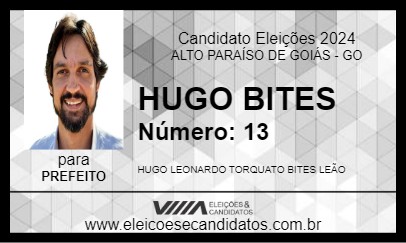 Candidato HUGO BITES 2024 - ALTO PARAÍSO DE GOIÁS - Eleições