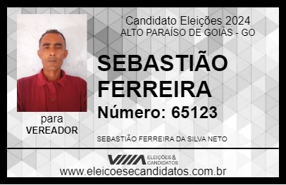 Candidato SEBASTIÃO FERREIRA 2024 - ALTO PARAÍSO DE GOIÁS - Eleições