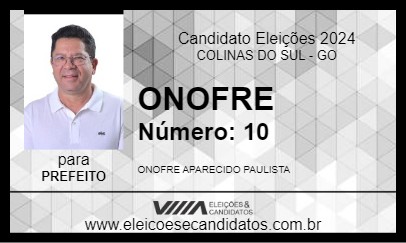 Candidato ONOFRE 2024 - COLINAS DO SUL - Eleições