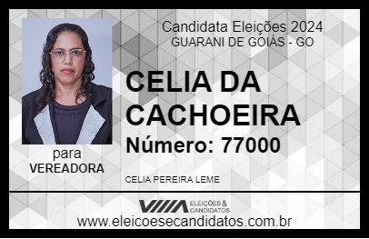 Candidato CELIA DA CACHOEIRA 2024 - GUARANI DE GOIÁS - Eleições