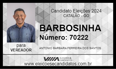 Candidato BARBOSINHA 2024 - CATALÃO - Eleições