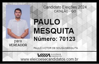 Candidato PAULO MESQUITA 2024 - CATALÃO - Eleições