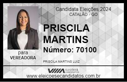 Candidato PRISCILA MARTINS 2024 - CATALÃO - Eleições