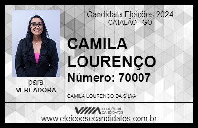 Candidato CAMILA LOURENÇO 2024 - CATALÃO - Eleições