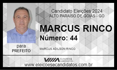 Candidato MARCUS RINCO 2024 - ALTO PARAÍSO DE GOIÁS - Eleições