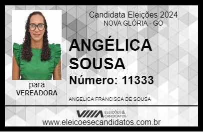 Candidato ANGÉLICA SOUSA 2024 - NOVA GLÓRIA - Eleições