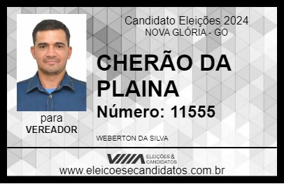 Candidato CHERÃO DA PLAINA 2024 - NOVA GLÓRIA - Eleições