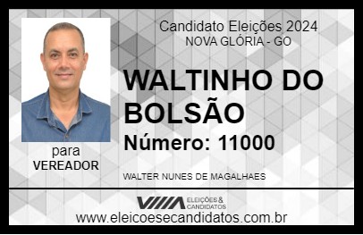 Candidato WALTINHO DO BOLSÃO 2024 - NOVA GLÓRIA - Eleições