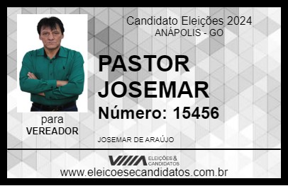 Candidato PASTOR JOSEMAR 2024 - ANÁPOLIS - Eleições