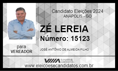 Candidato ZÉ LEREIA 2024 - ANÁPOLIS - Eleições