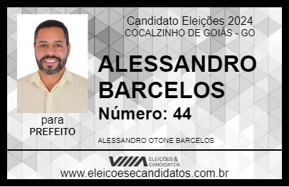 Candidato ALESSANDRO BARCELOS 2024 - COCALZINHO DE GOIÁS - Eleições