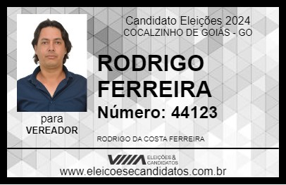 Candidato RODRIGO FERREIRA 2024 - COCALZINHO DE GOIÁS - Eleições