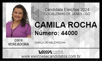 Candidato CAMILA ROCHA 2024 - COCALZINHO DE GOIÁS - Eleições