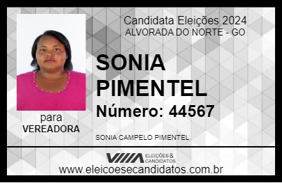 Candidato SONIA PIMENTEL 2024 - ALVORADA DO NORTE - Eleições