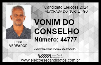 Candidato VONIM DO CONSELHO 2024 - ALVORADA DO NORTE - Eleições