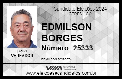 Candidato EDMILSON BORGES 2024 - CERES - Eleições