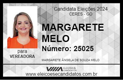 Candidato MARGARETE MELO 2024 - CERES - Eleições