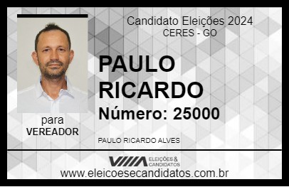 Candidato PAULO RICARDO 2024 - CERES - Eleições