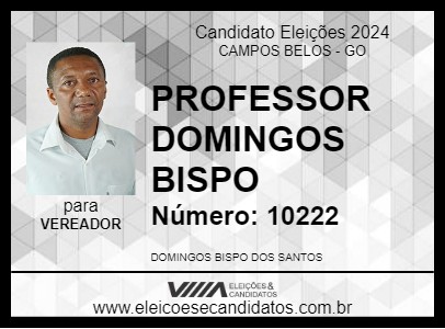 Candidato PROFESSOR DOMINGOS BISPO 2024 - CAMPOS BELOS - Eleições