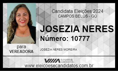 Candidato JOSEZIA NERES 2024 - CAMPOS BELOS - Eleições