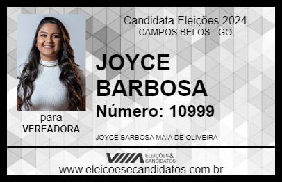 Candidato JOYCE BARBOSA 2024 - CAMPOS BELOS - Eleições