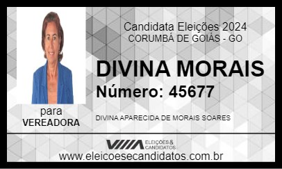 Candidato DIVINA MORAIS 2024 - CORUMBÁ DE GOIÁS - Eleições