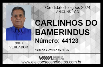 Candidato CARLINHO DO BAMERINDUS 2024 - ANICUNS - Eleições