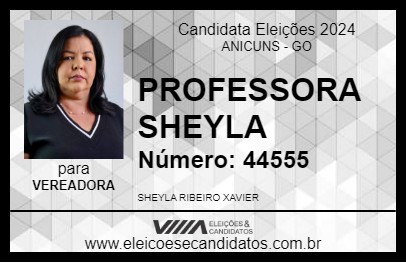 Candidato PROFESSORA SHEYLA 2024 - ANICUNS - Eleições