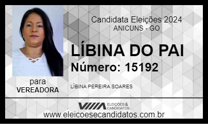 Candidato LÍBINA DO PAI 2024 - ANICUNS - Eleições