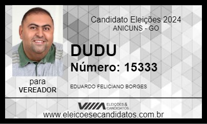 Candidato DUDU 2024 - ANICUNS - Eleições