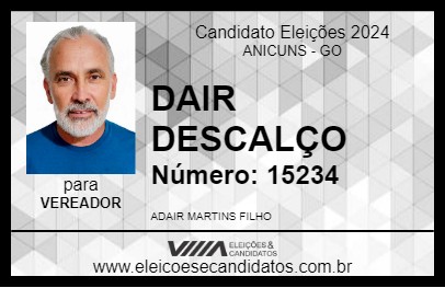 Candidato DAIR DESCALÇO 2024 - ANICUNS - Eleições