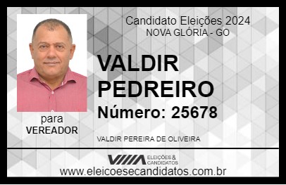 Candidato VALDIR PEDREIRO 2024 - NOVA GLÓRIA - Eleições