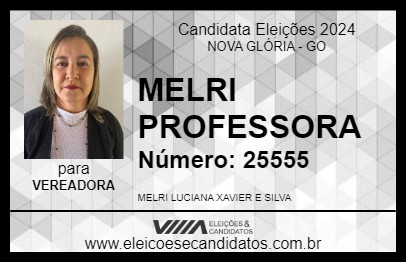 Candidato MELRI PROFESSORA 2024 - NOVA GLÓRIA - Eleições