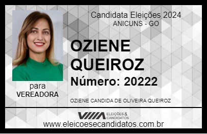 Candidato OZIENE QUEIROZ 2024 - ANICUNS - Eleições