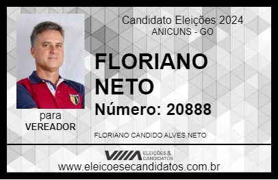 Candidato FLORIANO NETO 2024 - ANICUNS - Eleições