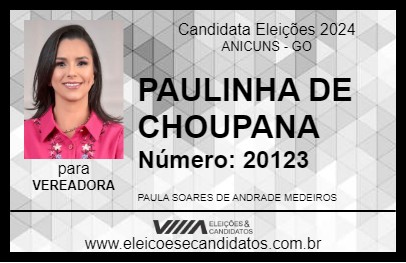 Candidato PAULINHA DE CHOUPANA 2024 - ANICUNS - Eleições