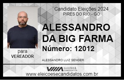 Candidato ALESSANDRO DA BIG FARMA 2024 - PIRES DO RIO - Eleições